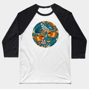 Happy Boho Sloth Floral Baseball T-Shirt